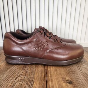 SAS Free Time Womens Sz 10 M Brown Leather Comfort Pain Relief Walking Shoes USA